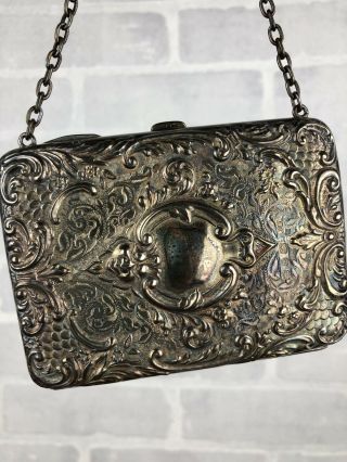 VTG vintage sterling silver clutch purse 2