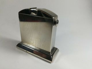 Kaschie Chrome Plated Engine Turned Table Lighter - & - Vintage - 3