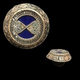 Ancient Lapis Lazuli Decorative Silver Ring (2)