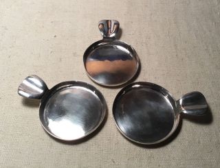 The Kalo Shop Antique Chicago Hand Wrought Sterling Silver Set 3 Ash Trays