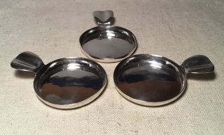 The Kalo Shop Antique Chicago Hand Wrought Sterling Silver Set 3 Ash Trays 3