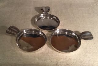 The Kalo Shop Antique Chicago Hand Wrought Sterling Silver Set 3 Ash Trays 4