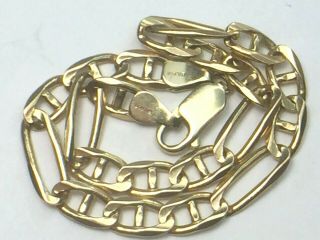 Heavy 14k Yellow Gold Fancy Oval Anchor Link Bracelet.  8.  5 ".  10.  3gm.  Italy.