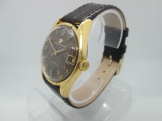 VINTAGE GIRARD PERREGAUX GYROMATIC DATE GOLDPLATED MENS WATCH 4