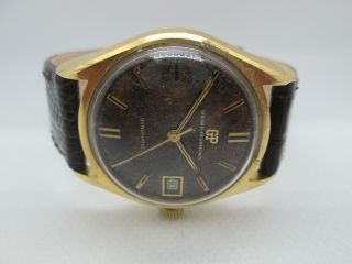 VINTAGE GIRARD PERREGAUX GYROMATIC DATE GOLDPLATED MENS WATCH 6
