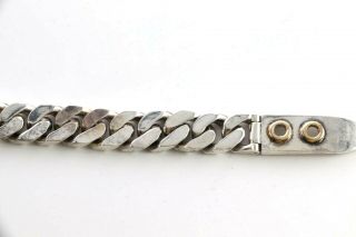 Vintage Hermes Sterling Silver & 18kt Gold Curb Chain Link Belt buckle Bracelet 8