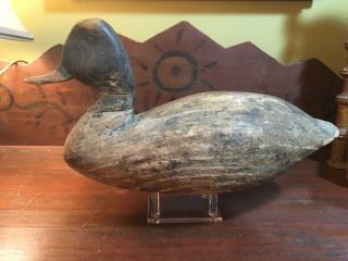 Vintage Antique Old Wooden Early Virginia Bluebill Duck Decoy