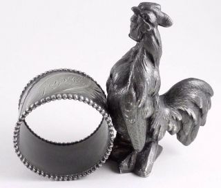 Large Rooster Silver/silverplate Figural Napkin Ring/holder Pairpoint 58 C.  1875