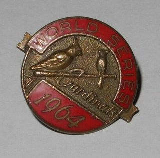 1964 Vintage Baseball St Louis Cardinals World Series Media Press Pin Button