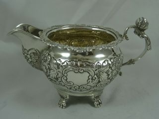 IRISH,  GEORGE IV solid silver MILK JUG,  1821,  220gm 2