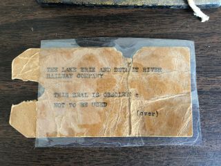 vintage Lake Erie and Detroit River Railway Co Seal Press Stamp Obsolete Error 2