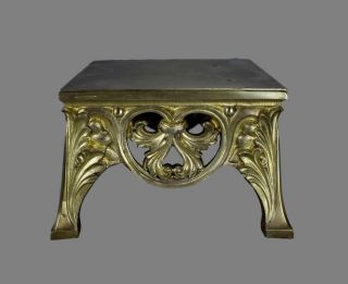 Antique French Ormolu Bronze Acanthus Leaf Square Pedestal Stand For Statues