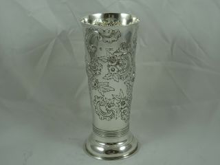 Pretty Victorian Solid Silver Flower Vase,  1894,  300gm