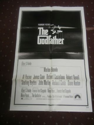 Vintage The Godfather Movie Poster 1 - Sheet 27 " X 41 "