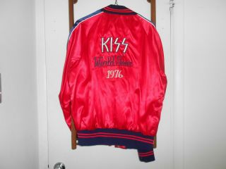 Kiss World Tour 1976 Vintage Jacket Size Medium Red White And Blue