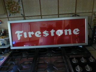 Vintage Firestone Tire Dealership Lighted Sign Double Sided