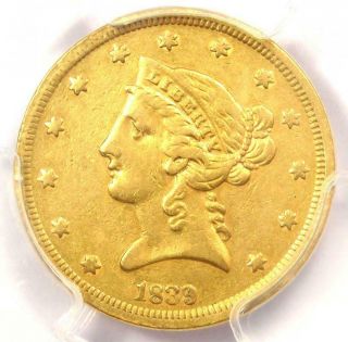 1839 Liberty Gold Half Eagle $5 - Pcgs Xf Details - Rare First Year Gold Coin