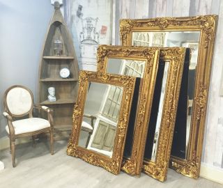 Gold Large Rectangular Mirror Antique Style Gilt Shabby Chic Large 6,  5,  4,  3,  2 Ft