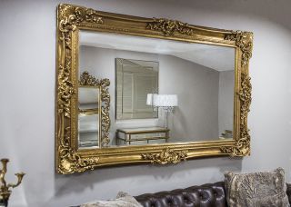 Gold Large Rectangular Mirror Antique Style Gilt Shabby Chic Large 6,  5,  4,  3,  2 FT 6