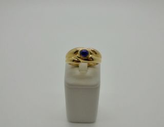 Authentic Van Cleef & Arpels VCA Cabochon Sapphire 18k Yellow Gold Ring - RARE 3