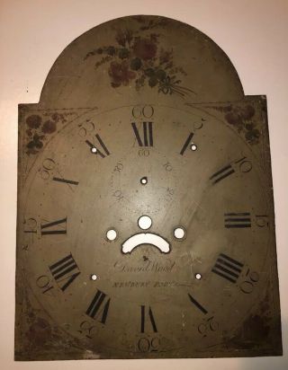 Antique Grandfather Clock Face By David Wood Newburyport Ma Circa 1790 - 1810