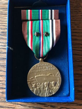 Vintage Wwii European African Middle Eastern Campaign Medal Two Star