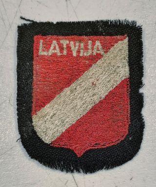 Wwii German Eliete Forces Latvia Legionairres Foreign Volunteer Shield Patch