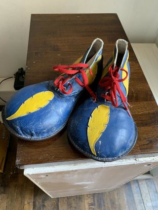 Vintage Leather Circus Clown Shoes - - From Clown 