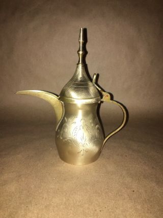 Vintage Brass Pakistan Indian Pitcher Teapot Coffee Hot Water Pot Rare Antique
