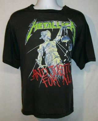 Vintage 1988 Metallica T Shirt Tee And Justice For All Tour 50/50 Concert Xl