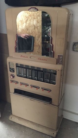 Vintage Stoner Pull Deco Style 5&10 Cent Candy Vending Machine