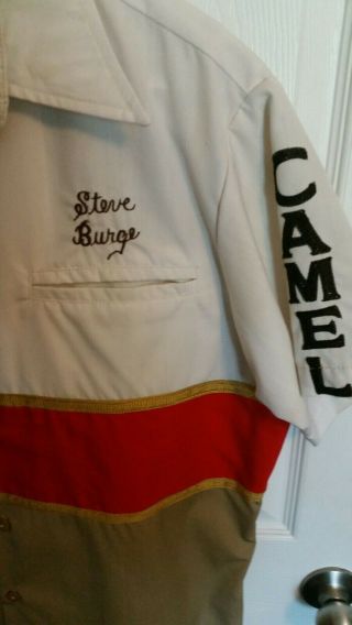 Vintage camel GT challenge 1970s Steve Burge racing pit crew shirt uniform 2