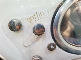 Vintage Griffin Clubman GX Motorcycle Helmet & Face Shield Air Dam 60 ' s White 5