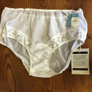 Vtg Nos 60s Tag Sheer See - Through Jc Penneys Gaymode Panties White Lace At Leg L