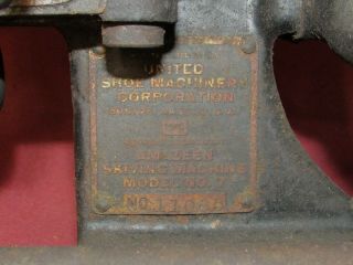 Antique Leather Skiving Machine United Shoe Mfg.  Boston Industrial Steampunk 4