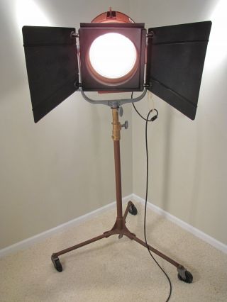 Rare Vintage Stage Light With Stand.  Made By Otto K.  Olesen
