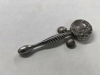 Victorian Sterling Silver Lobi Sea Shell Baby Rattle