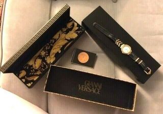 Gianni Versace Watch Vintage Authentic Gold Plated Medusa Case“u$2,  000”need Fix