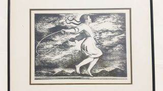 Rare Vtg 1958 Elizabeth Catlett " Girl Jumping Rope " Black & White Lithograph