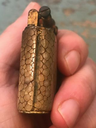 Vintage 1920s Dunhill Unique Petrol Lighter Shagreen Wrapped 14k Gold 4