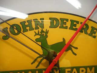 Vintage JOHN DEERE Dealer Lighted TELECHRON ELECTRIC WALL CLOCK 1950 ' s Sign 3