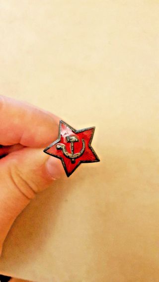Red Star Hat Badge Ww2 Soviet Russian Army Officer Cap Militaria