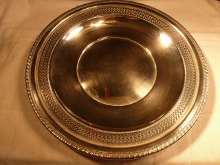 Vintage Cartier Sterling Silver 9 3/4 " Plate Tray Gadrooned Pierced Rim 2854