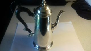 Antique 1898 Georgian Style Solid Sterling Silver Coffee Pot.  540 G