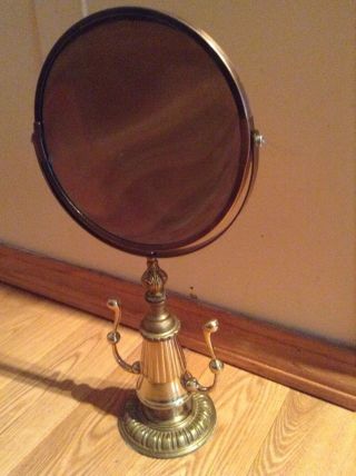 Vintage Bronze Mirror 14 " - Inch Tall