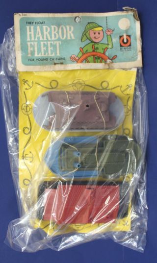 Ringo Harbor Fleet Boat Set Hard Plastic Nos 60s Ferry Side Wheeler House Boat