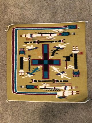 Vintage Hand Woven Navajo Rug Native American