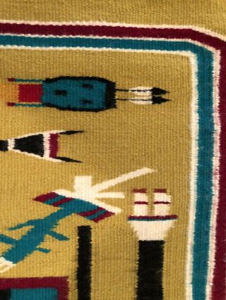 Vintage Hand Woven Navajo Rug Native American 4