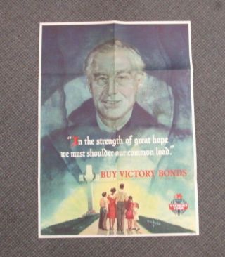 Large Fdr Victory Loan 1945 - World War Ii - Propaganda Poster