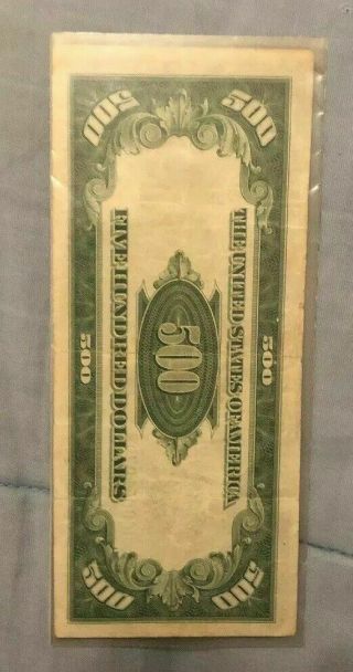 1934 A 500$ U.  S.  Federal Reserve Note Fine/VF Serial C00051979 Rare 4
